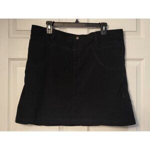 Athleta Black Stretch Cotton Skort Size 14 With Zipper & Button Closure Pockets